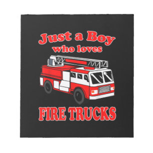 Just Boy Who Loves Firetruck & Toddler Firefighter Notepad