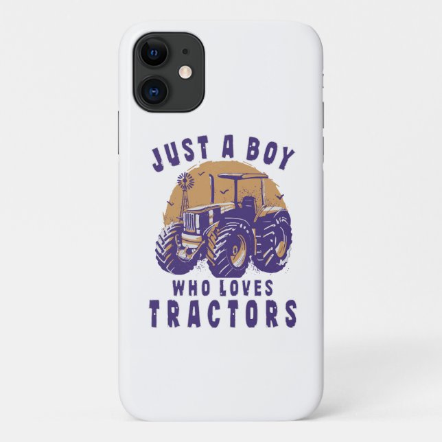 Just Boy Who Loves Tractors Farm Trucks Case-Mate iPhone Case (Back)