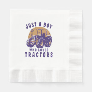 Just Boy Who Loves Tractors Farm Trucks Napkin