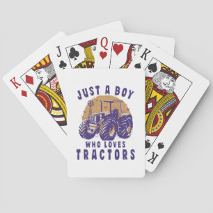Just Boy Who Loves Tractors Farm Trucks Playing Cards