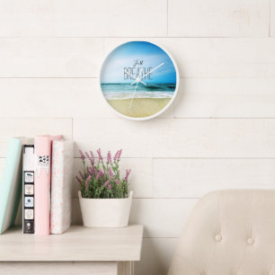 Just Breathe at the Beach Clock