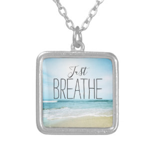 Just Breathe at the Beach Silver Plated Necklace