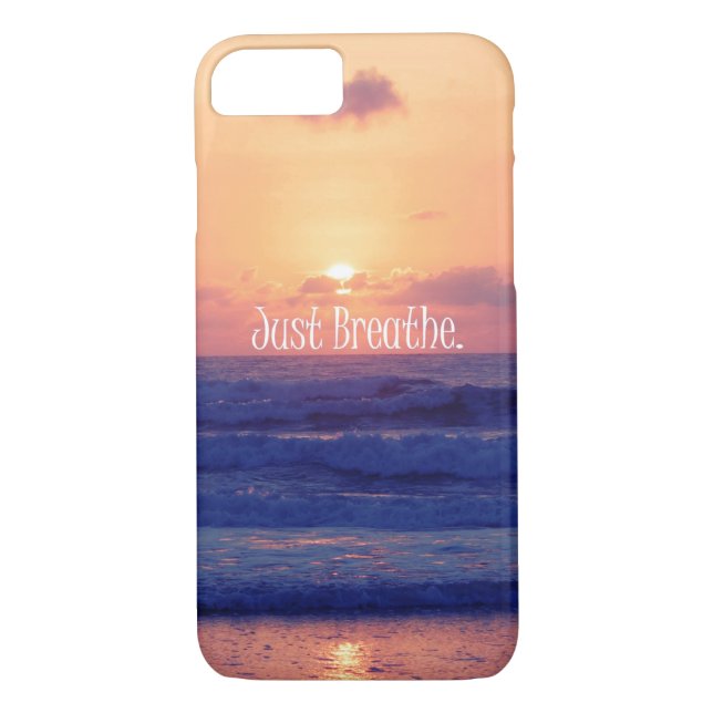 Just Breathe. Beach Ocean Sunset Case-Mate iPhone Case (Back)