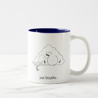 "Just breathe" blowing wind mug