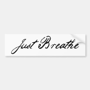 just breathe bumper sticker