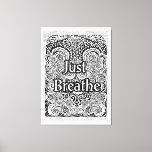 Just Breathe – Calming Mandala-Inspired  Canvas Print