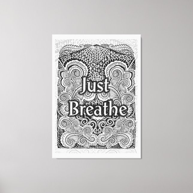 Just Breathe – Calming Mandala-Inspired  Canvas Print (Front)