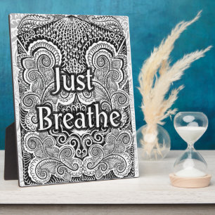 Just Breathe – Calming Mandala-Inspired  Plaque