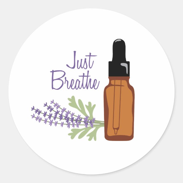 Just Breathe Classic Round Sticker (Front)