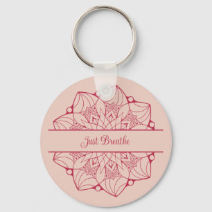 Just Breathe - Custom Mandala Key Ring
