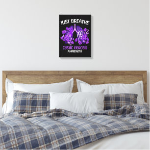 Just Breathe Cystic Fibrosis Awareness Canvas Print