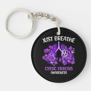 Just Breathe Cystic Fibrosis Awareness Key Ring