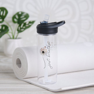 Just Breathe Dandelion Blowing in Wind Water Bottle