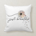 Just Breathe Dandelion Butterfly Inspiration Yoga  Cushion<br><div class="desc">Just Breathe design with butterflies and a dandelion blowing in the wind. Great for inspiration,  yoga,  motivational,  and encouragement. Throw pillow comes in three sizes,  two square and one rectangular lumbar pillow.</div>