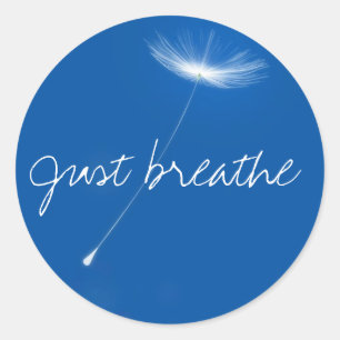Just breathe - Dandelions floating Classic Round Sticker
