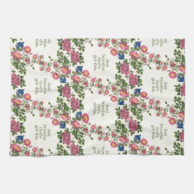 Just Breathe. God's Got This Tea Towel (Horizontal)