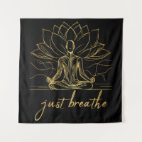 Just Breathe - Golden Zen Meditation Art