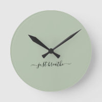 Just breathe green elegant script yoga