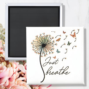 Just Breathe Inspirational Quote Gift Magnet