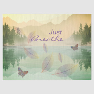 Just Breathe Leaves Butterfly Gold Mountain Tissue Paper