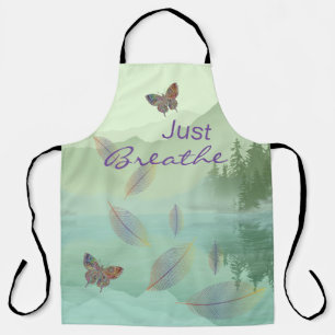 Just Breathe Leaves Butterfly Green Mountain Apron