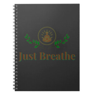 Just Breathe Minimal Calming Design for Mindfuln Notebook