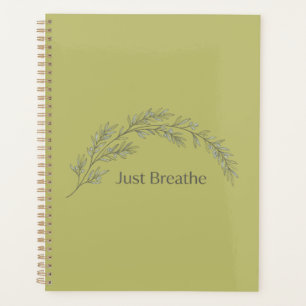 Just Breathe Minimalist Botanical Notebook Planner