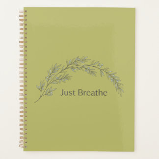 Just Breathe Minimalist Botanical Notebook Planner