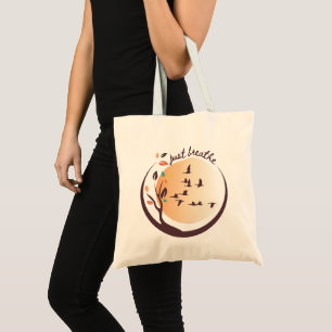 Just breathe Nature Meditation Yoga Tote Bag