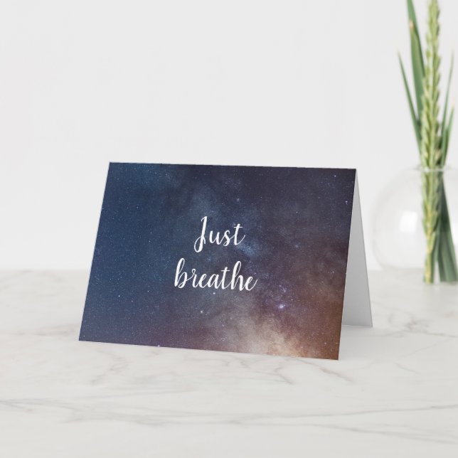 JUST BREATHE - Night Sky Quote Card (Front)