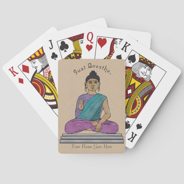 Just Breathe (Personalized Deck of Cards) Playing Cards (Back)