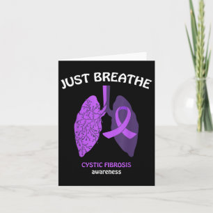 Just Breathe Purple Ribbon Cf Cystic Fibrosis Awar Card