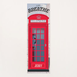 'JUST BREATHE' Red London Phone Booth Yoga Mat