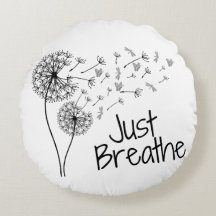 Just Breathe Round Pillow by Posh Little Finds