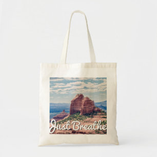 Just Breathe Sedona Background Tote Bag