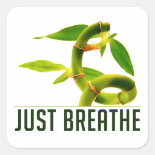 Just Breathe Square Sticker