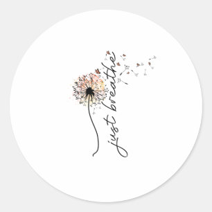 Just breathe sublimation classic round sticker