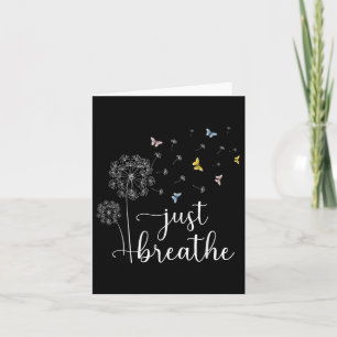 Just Breathe Tee Dandelion And Buterflies Womens S Card