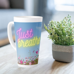 Just Breathe Vintage Angel Altered Art  Latte Mug