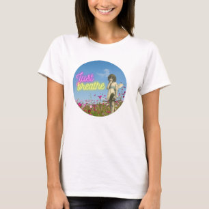 Just Breathe Vintage Angel Altered Art   Magnet T-Shirt