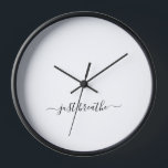 Just breathe white black yoga clock<br><div class="desc">Elegant just breathe white black yoga clock.</div>