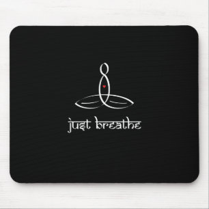 Just Breathe - White Sanskrit style Mouse Mat