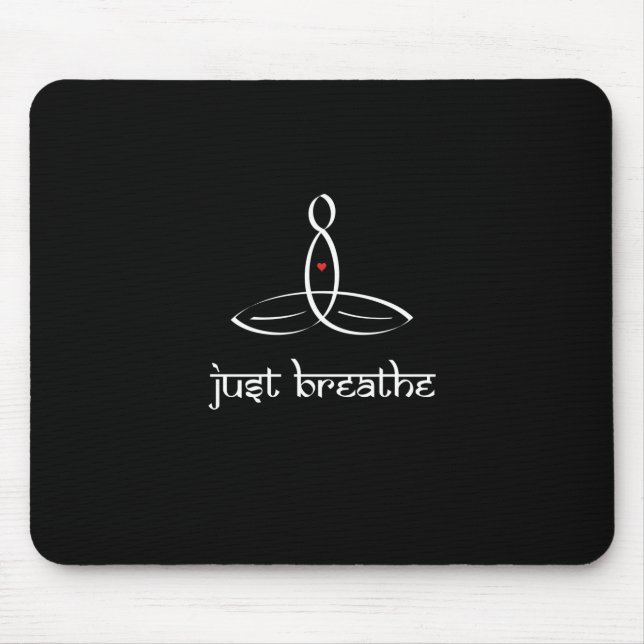 Just Breathe - White Sanskrit style Mouse Mat (Front)