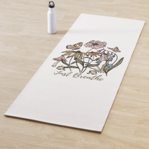 Just Breathe-Wildflower-Yoga-Nature-Cute Yoga Mat