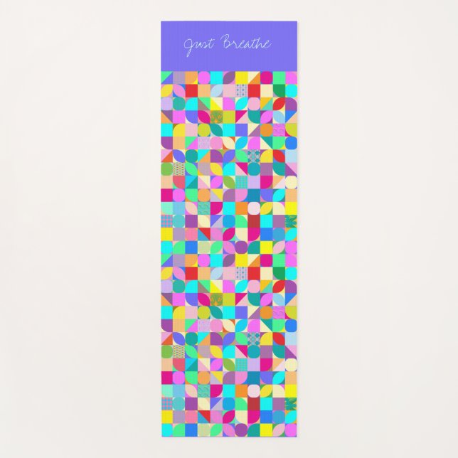 Just Breathe Yoga Meditation Modern Yoga Mat (Front)