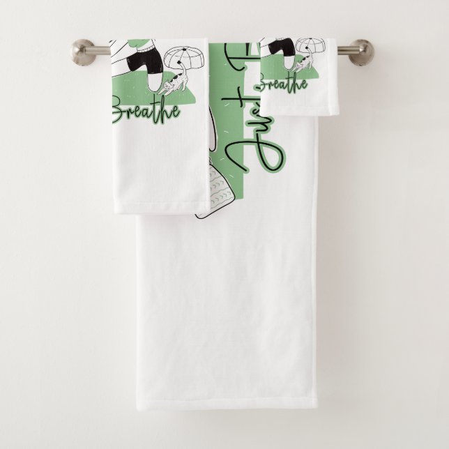 Just Breathe Yoga Meditation Pose Bath Towel Set (Insitu)