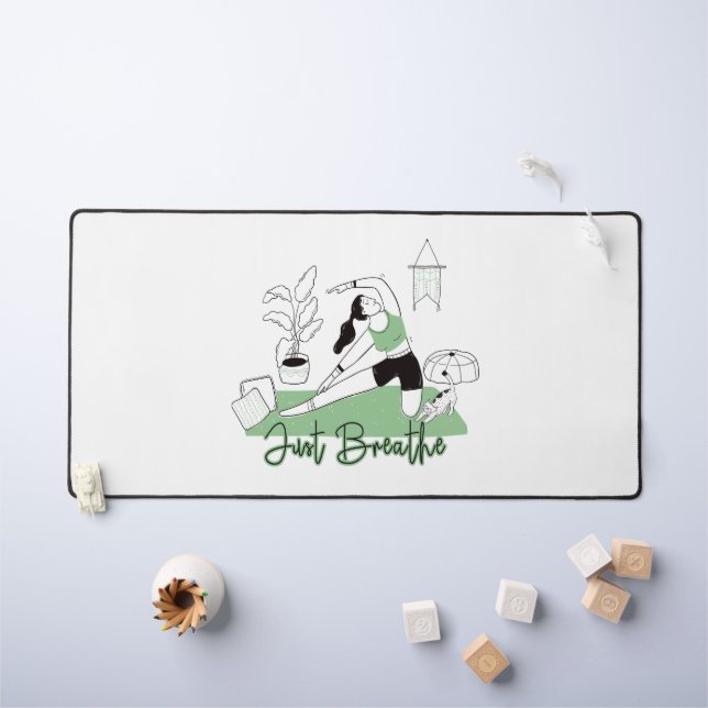 Just Breathe Yoga Meditation Pose Desk Mat (Kids Table)