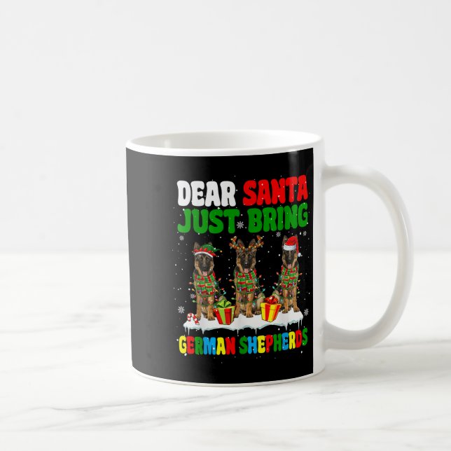 Just Bring German Shepherds Xmas Three Santa Reind Coffee Mug (Right)