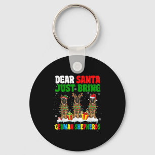Just Bring German Shepherds Xmas Three Santa Reind Key Ring