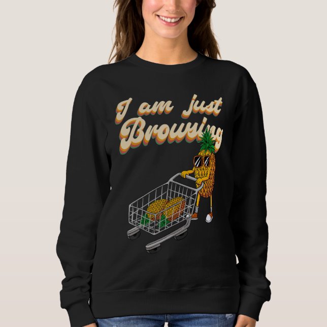 Just Browsing Swinger Shopping Cart Upside Down Pi Sweatshirt (Front)